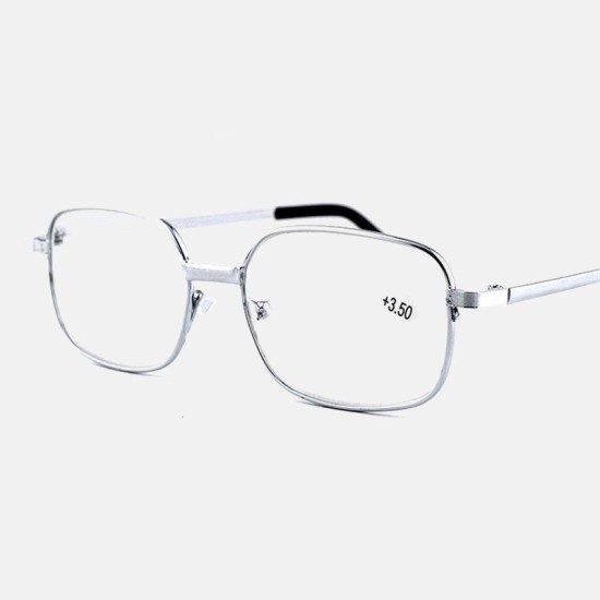 Classic Eyeglasses Silver Rectangle Glasses for Men